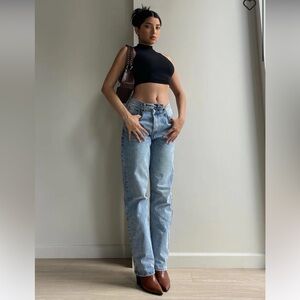 Princess Polly asymmetrical jeans US 6